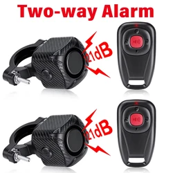 Wireless Remote Control Motorcycle Alarm with Vibration Sensor - 113dB Loud and Waterproof Security System (Two Way Alarm - 2pcs)