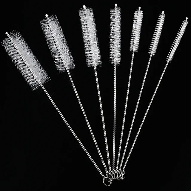 Set di spazzole per pulizia bottiglie da 7 pezzi Spazzola per capelli morbida in acciaio inossidabile Spazzola per cannucce per pipette Strumenti multiuso per la pulizia della casa 2
