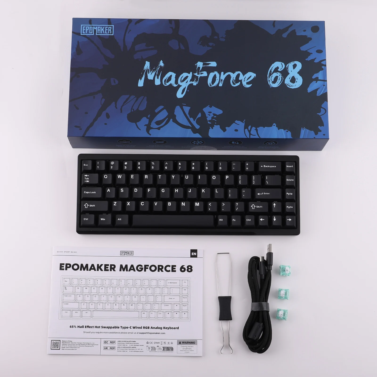 EPOMAKER MagForce68 65% QWERTY ANSI Layout Type-C Wired Aluminum