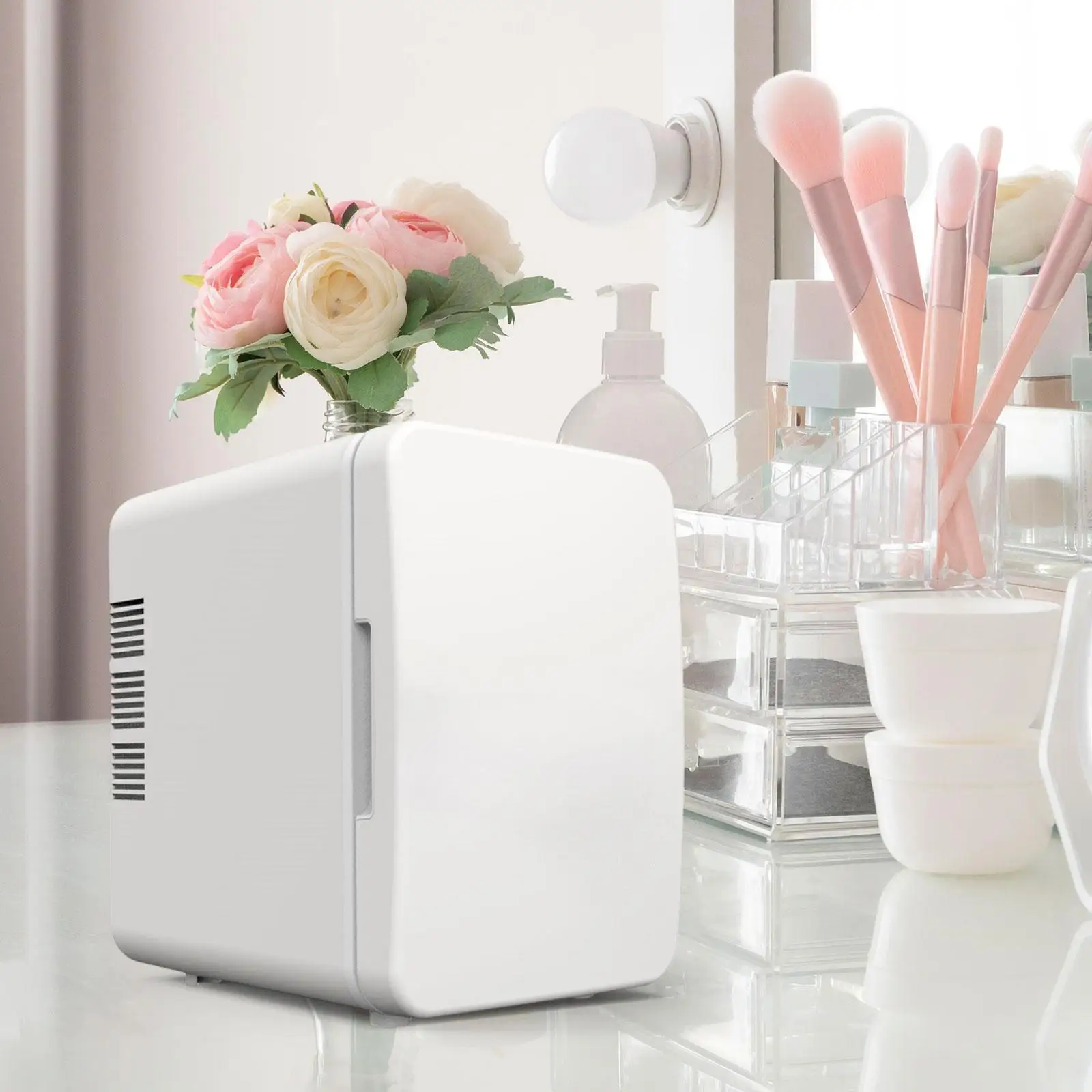 Mini Fridge Single Door Multiuse Beverage Refrigerator for Desk Vehicle Dorm 2