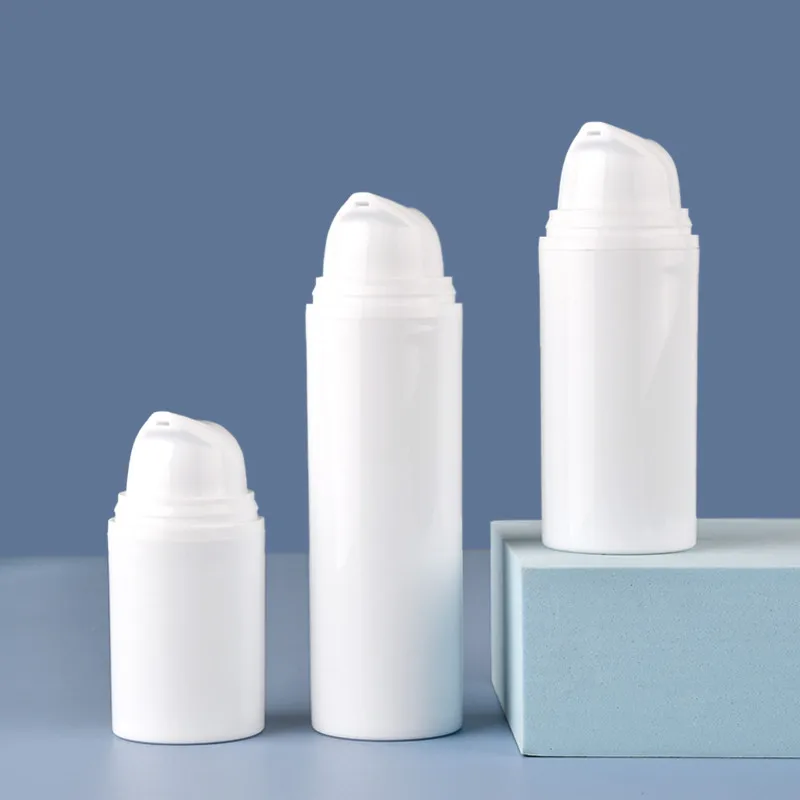 Plastic Travel Bottles 15ml 30ml 50ml Cream Refillable Bottle White Airless Pump Emulsion Vacuum Lotion Bottle refillable lotion bottle