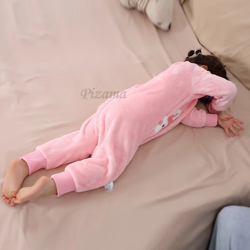 Children's Jumpsuits Bunny Rabbit Animal Cartoon Pajamas Kids Overalls Blanket Sleepers Kigurumi Pijamas for Kids