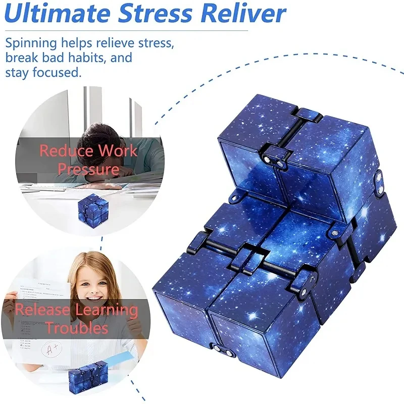 Antistress Infinity Cube Flip Adhd Toys Anxiety Toy Fingertips for Game Puzzle Magic Finger Fidget Autism Hand Gifts Children