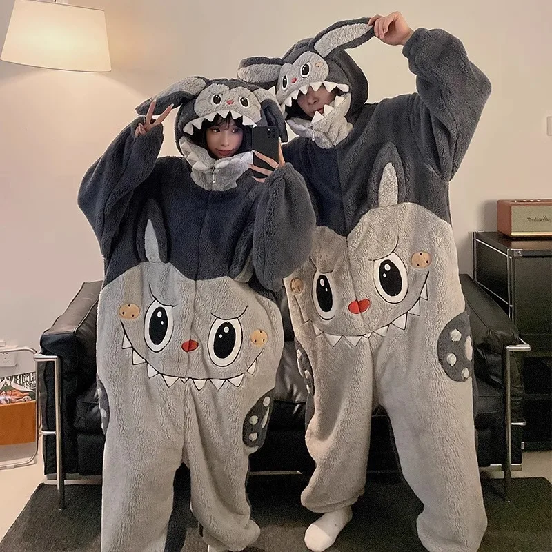 Adult Labubu Cosplay Costume Kigurumi Onesie Anime Nightgown Halloween Cartoon Pajamas