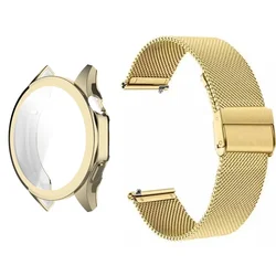 Premium Soft TPU Protective Case with Milanese Strap for Huawei Watch GT 4 - Full Coverage Accessory Pack (Gold)
