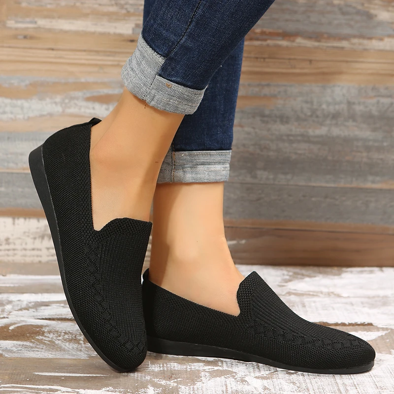 Women Flat Toe Knitted Ladies Office Shoes Comfortable Formal Shoes for Woman Female Ballet Flats Designer Sneakers 5