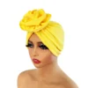 Ethnic Women's Hijabs Big Flower Turban Wrap Head Popular African Ladies Church Wedding Beanie Hat Multifunction Cap Accessories 3