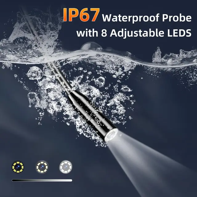 2MP Endoscope Camera 4.3 IPS Screen Single Lens Borescope Inspection Camera with 8mm IP67 Waterproof Snake Camera for Car Engine 4