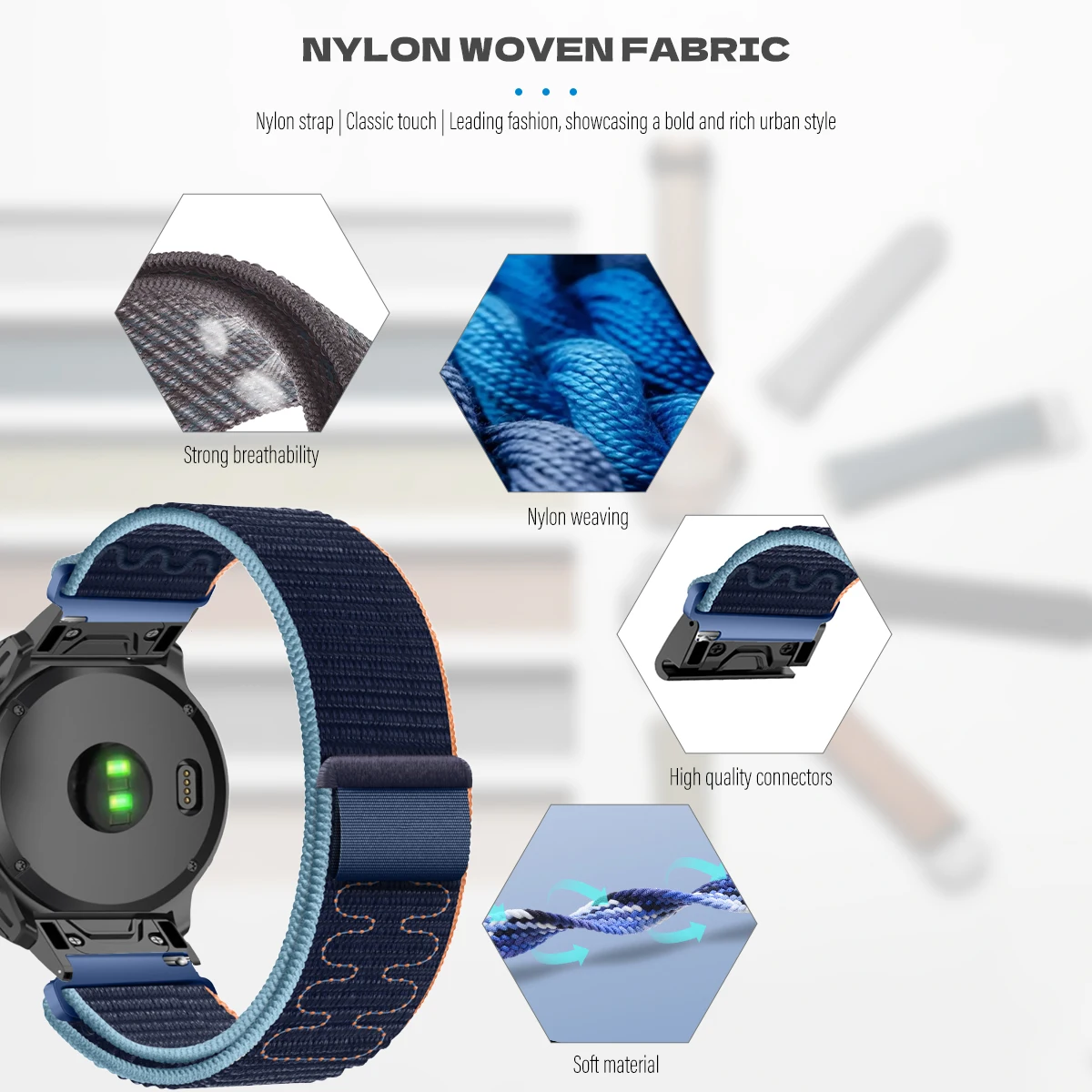 Nylon Quick Fit Strap with Loop Band - 22mm/26mm