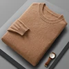 100% Merino Wool Sweater Men's Round Neck Knitted Hoodie Spring Autumn New Cashmere Sweater Versatile Basic Sweater Menswear 2