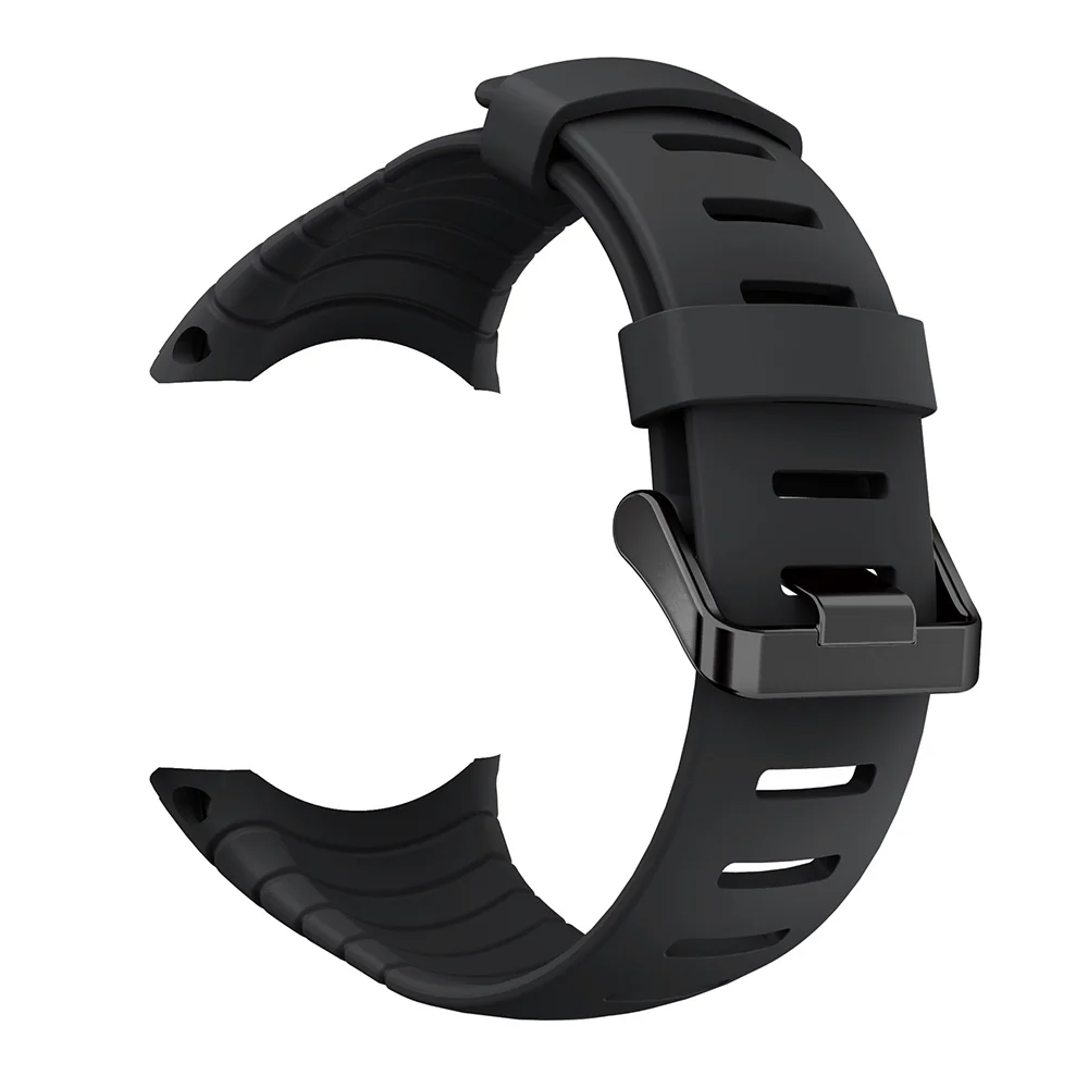 High-Quality Textured Silicone Watchband with Black Buckle