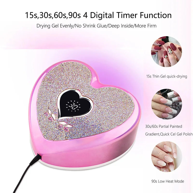 Nail Drill Machiens Taladros Electricos para Unas Diamond Pro Nail Lamp UV LED Lampara de Unas 35000RPM Heart Shaped LCD Display 4