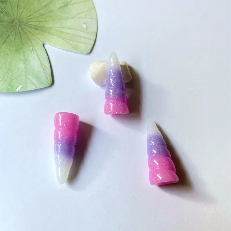 Resin Crafts Accessories 30Pcs/lots 3D 10*24mm Rainbow Gold Unicorn Corn Colorful Resin DIY Crafts Home Decorations Accessories Appliques Supply