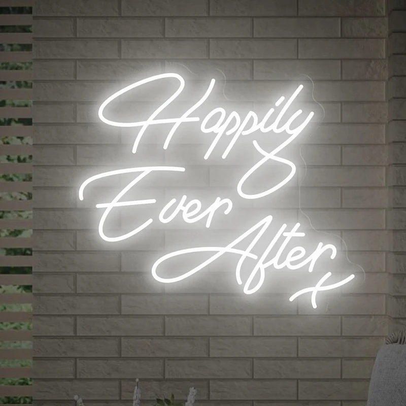 

Happily Ever After Neon Sign Wedding Party Decor Led Light Signs for Bedroom Home Wall Decoration Custom Neon Engagement Gifts
