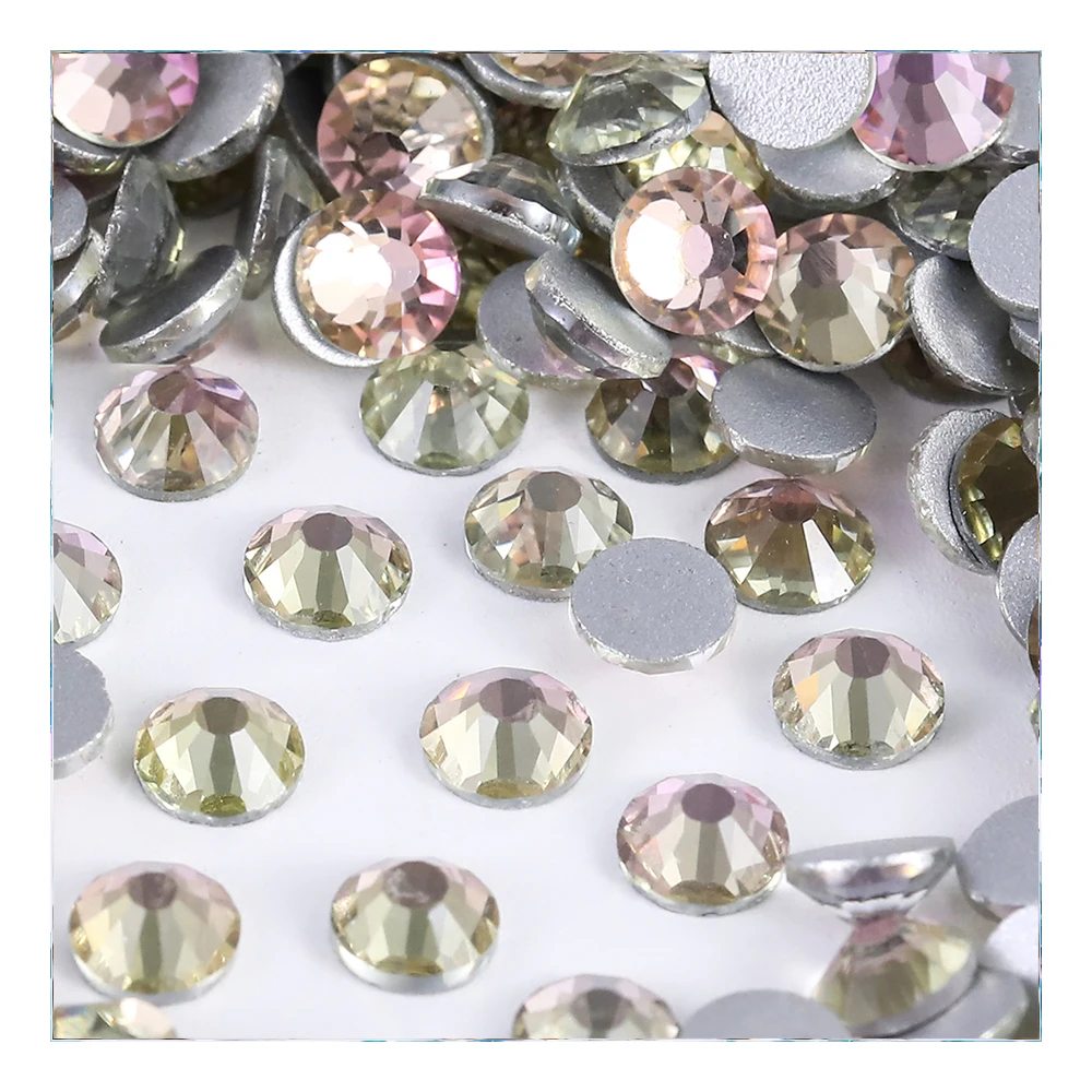

Vitrail Champagne quanlity Art nail flat back Non Hot Fix rhinestones crystal strass diamond glitter stone for DIY garment dress