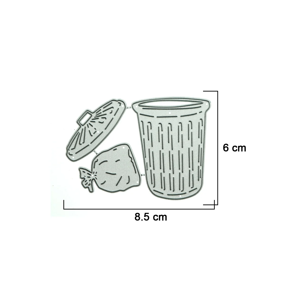 재미있는 금속 절단 다이 쓰레기통, 쓰레기통 패턴 스크랩북 수제 종이 카드 공예 장식 펀치 스텐실