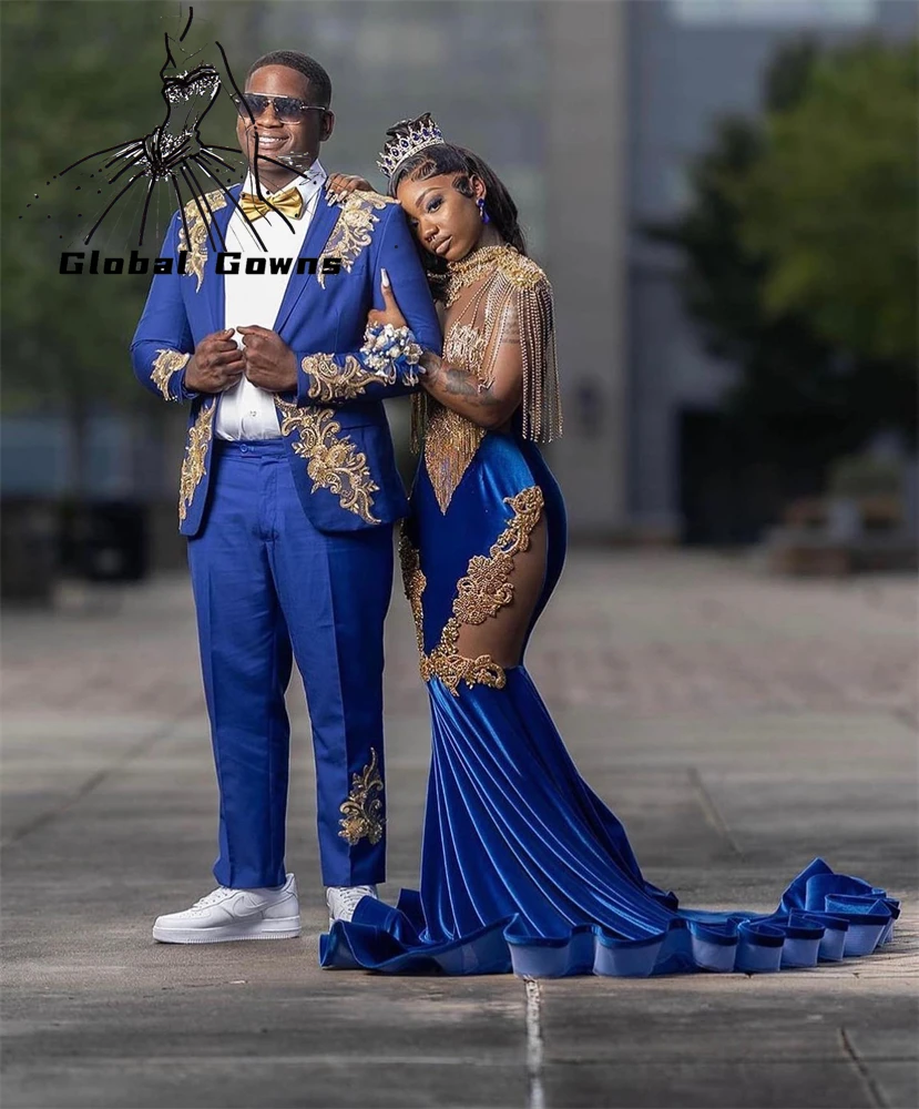 LuxuryRoyalBlueSweetheartLongPromDressForBlackGirls2023