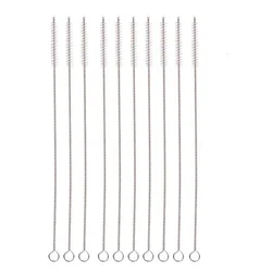 Eco - Friendly Reusable Straw Cleaning Brush Set - Stainless Steel with Soft Bristles (5 or 10 Pack) (10pcs)