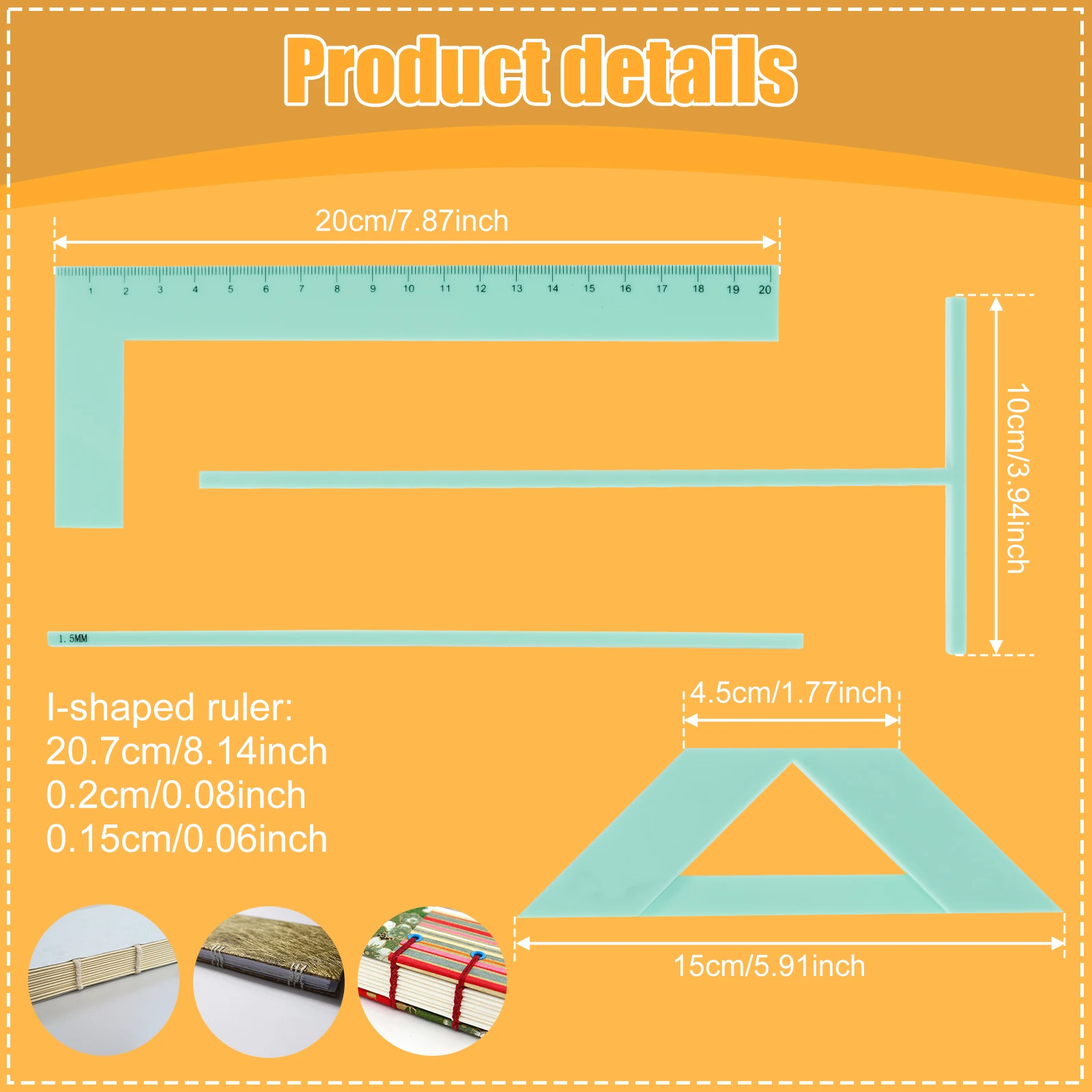 Bookbinding Tool Plastic Positioner Ruler Binding Device for Handbook
