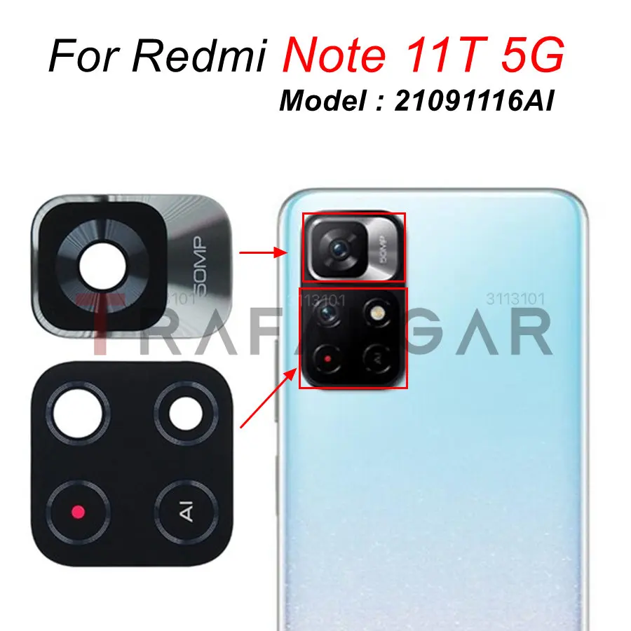 Rear Back Camera Glass Lens For Xiaomi Redmi Note 11 Pro Plus 5G 11S 11T 11E Replacement+Sticker 2201117TG 21091116AI 2201117SG phone camera lens camera lens cover