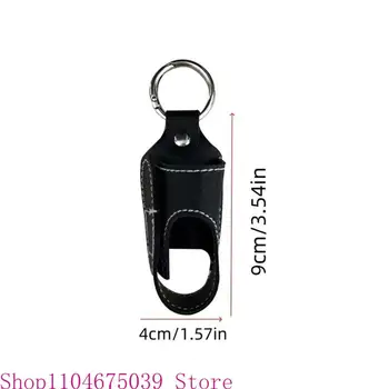 Alternative view of 5asd Stylish PU Leather Inhaler Case with Metal Buckle Portable Sprayer Holder for Easy Attachment to Bags Belts or Keys