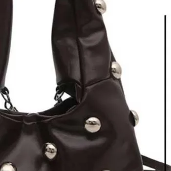 Borsa a Spalla Borchiata in Pelle PU, Borsa Hobo a Tracolla, Borsa Sottospalla Designer per Donna, Ideale per Lavoro, Shopping, Viaggi