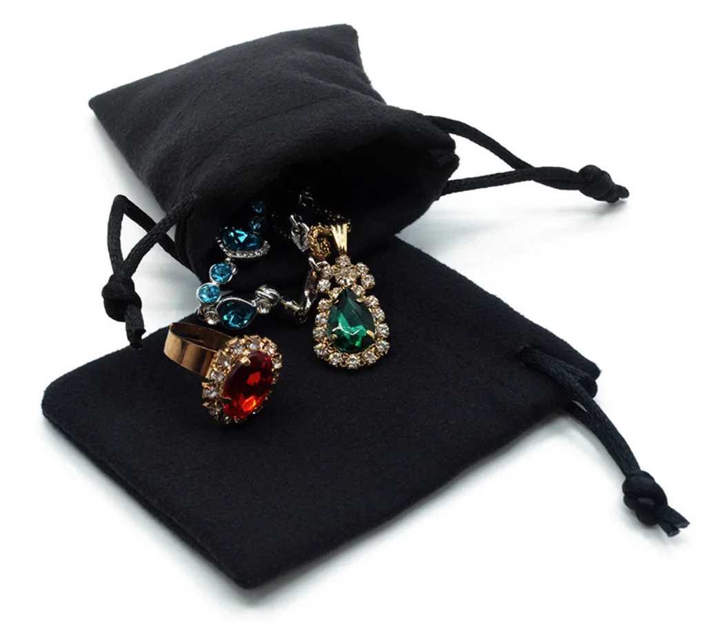 Schwarze Wildleder Geschenkt üten 5x7cm 7x9cm 8x10cm 9x12cm Packung 50 Wimpern Make-up Kordel zug Beutel billiger Schmuck Flanell band Sack – Detail 21