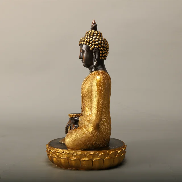 Statue de bouddha dorée d'asie du sud-est, plate-forme de Lotus, décoration intérieure de Statue de bouddha, décor de salle de maison, 1 pièce 5