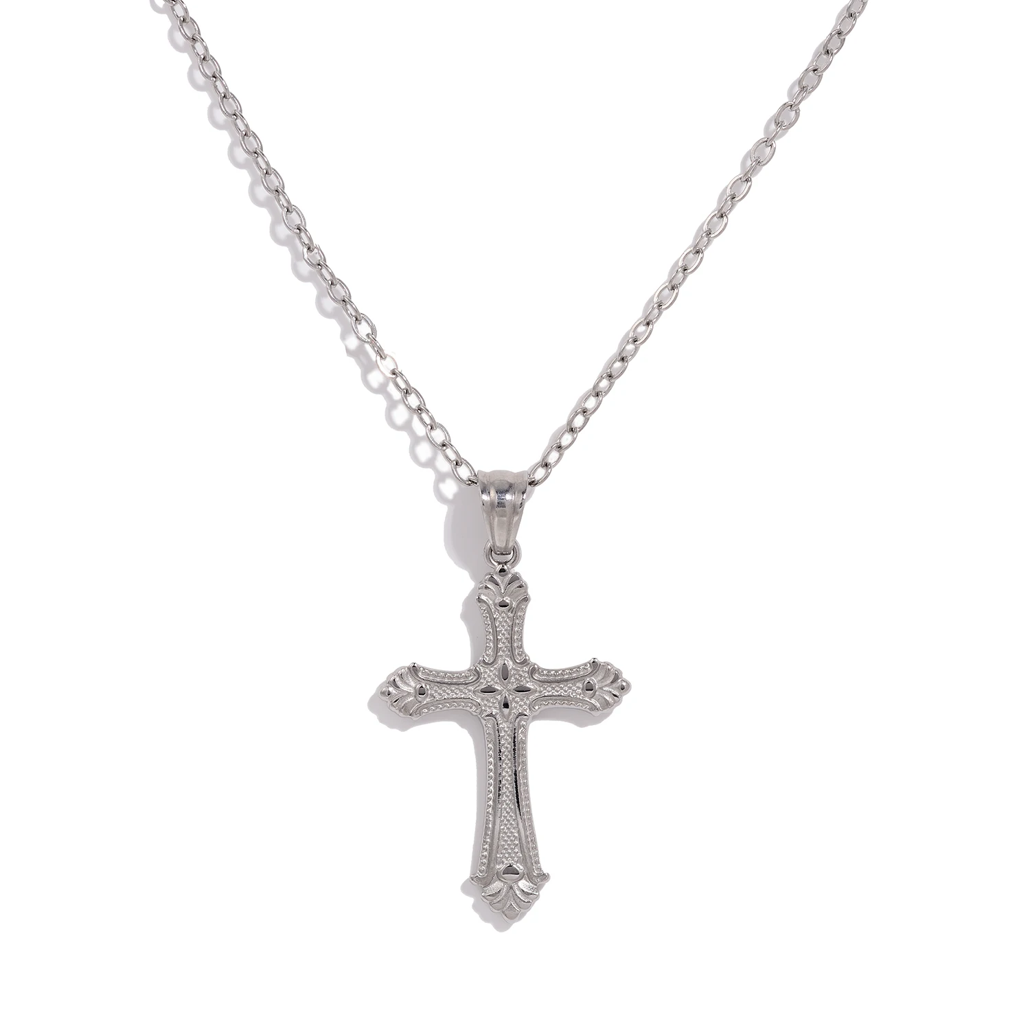 Elegant 18K Gold Plated Cross Pendant Necklace - Hypoallergenic & Waterproof Fine Jewelry