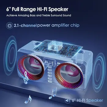 Karaoke Machine for Kids Adults, Portable Bluetooth Speaker with 9 Modes LED Lights,Lyric Display&2 UHF Wireless Microphones 2