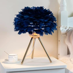 Elegant Feather Table Lamp for Bedroom & Living Room - Romantic Décor for Coffee Shops, Weddings, and Christmas (UK)