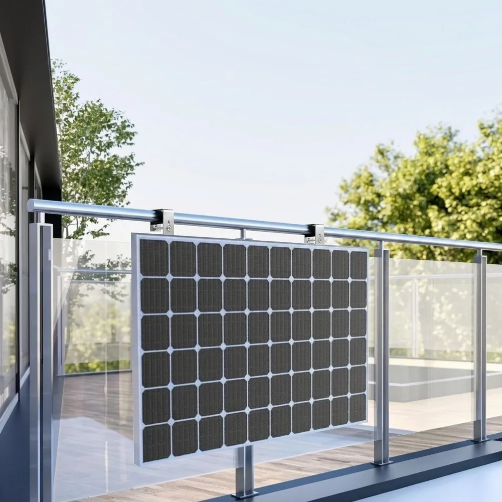 Everything Is Solar 4-Pcs Solar Panel Hooks For Balcony Railing Mounts Adjustable PV Brackets Fit 5cm Rail Weatherproof Kit For Home RV Boat Flat - Image 3