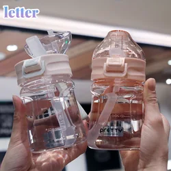 Taza de agua con pajita para niños, botellas de agua a prueba de fugas para alimentación de bebés, con dibujos creativos, portátil, para exteriores, novedad