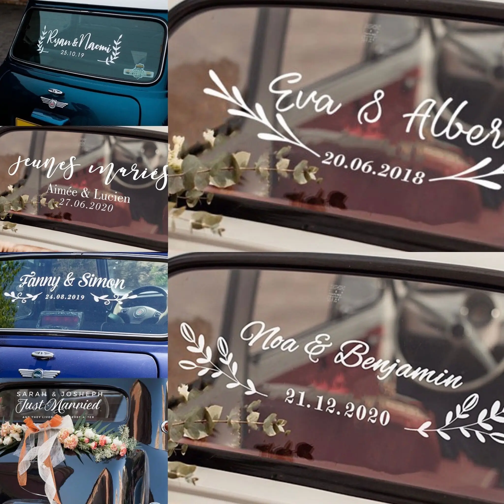 Wedding Car Magnets  Just Married Signs for Bride & Groom