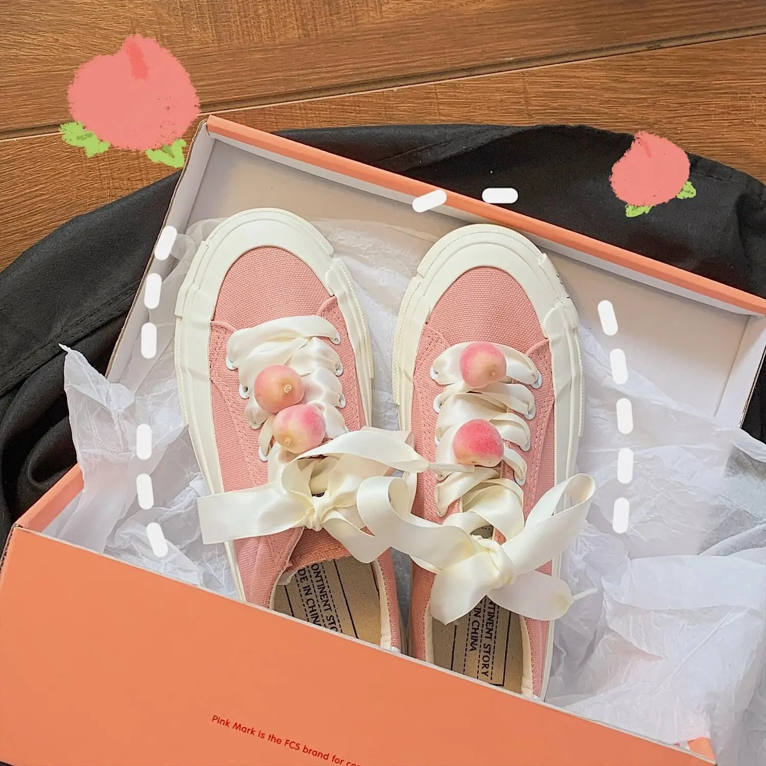Women's Sneakers Sports Shoes Pink Spring Autumn Flat Tennis Casual Basket Platform Running Vulcanize Lolita Kawaii