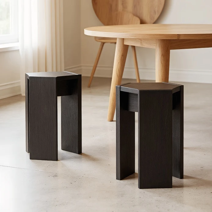 Holzhocker, für den Hausgebrauch, klappbar, Aufbewahrungskombination für Bänke. Hoher stapelbarer Hocker für den Essbereich, stapelbar für Gäste, sp – Detail 5