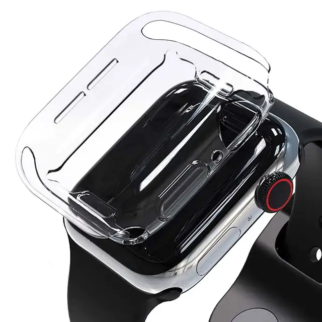 Étui transparent pour Apple Watch, 45mm 41mm 44mm 40mm 46mm 42mm, protecteur d'écran, couverture complète, pare-chocs en TPU, iWatch série 10 9 8 7 SE 6 5 4 1