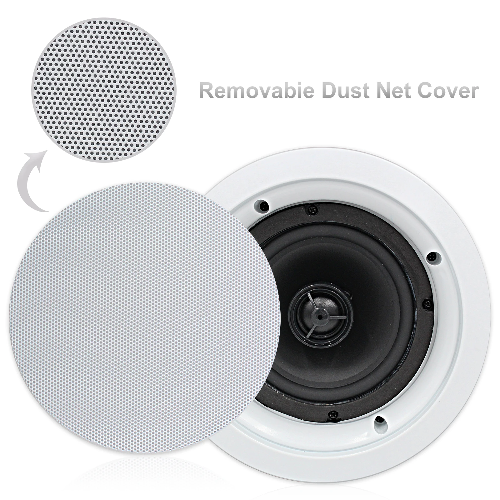 Herdio 5.25" 4PCS 600W Home Audio Ceiling Speaker Home Recessed Speaker System For Indoor Living Room Kitchen Shopping Mall
