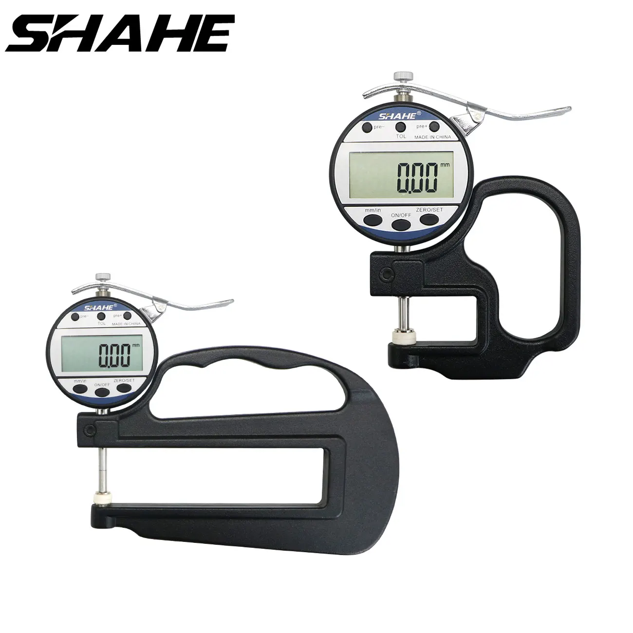 SHAHE Digital Thickness Gauge, Thickness Meter 12.7 25.4mm 0.01mm Inch Metric Suitable for Paper Film Leather Wire Thickness