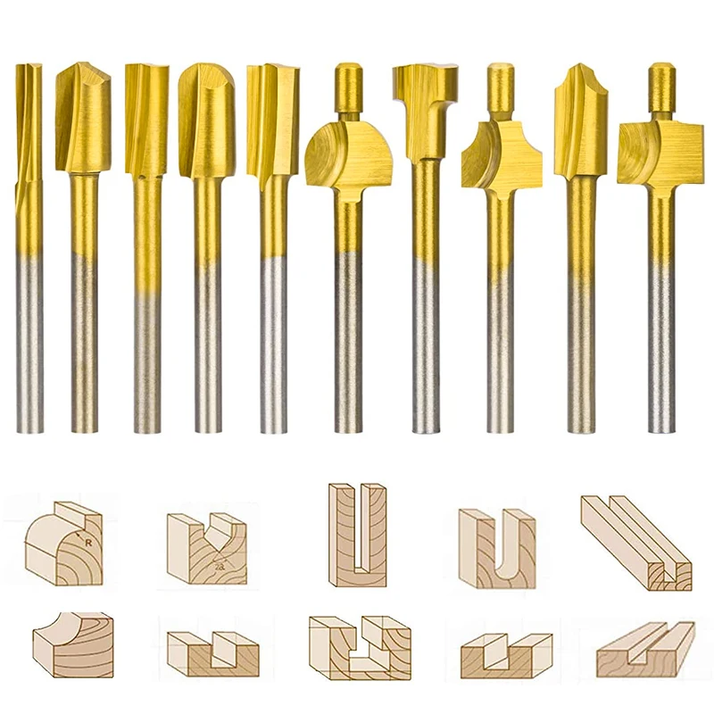 Acheter Foret de routeur Hss multifonction en métal pour Dremel, ensemble  d'outils rotatifs pour bois acrylique Pvc 10 pièces