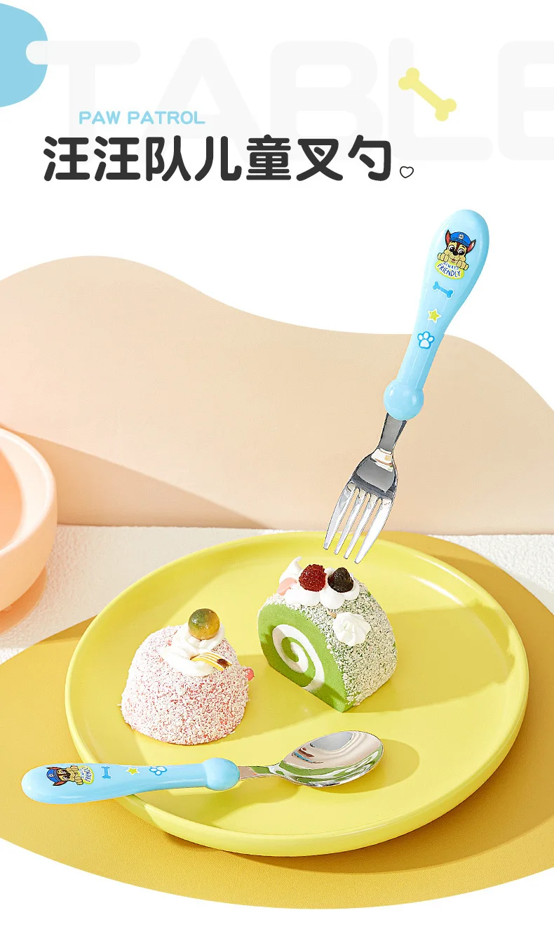 Genuine Paw Patrol Cartoon Kids Spoon Fork Set Dessert Chase Skye