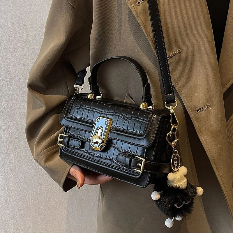 JIAERDI Sweet Cool Black Crossbody Bags Women 2025 Retro Leather Handle Square Messenger Bag Female Vintage Shoulder Bags Y2k