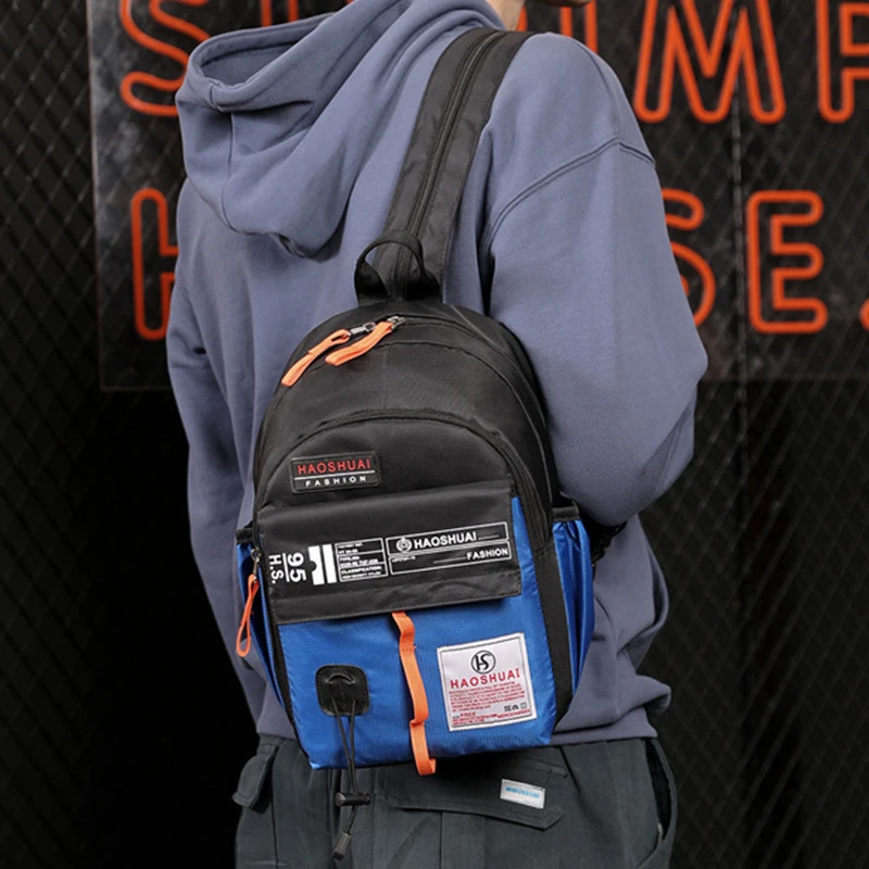 Tactical Backpack Travel Backpack Chest Bag High Quality Nylon Men Backpack Travel Sling Chest Bags Multi-Functional Shoulder Bag Male Knapsack Small Rucksack