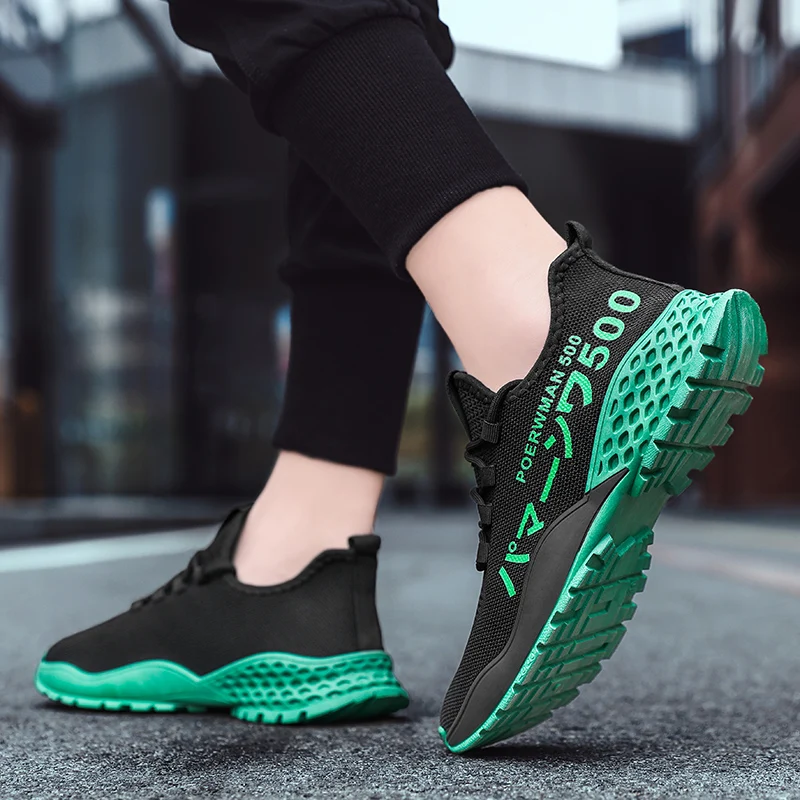 Tennis Shoes For Men Sneakers Breathable Air Mesh Outdoor Lace-up Athletic Shoes Wear-resistant Men Sport Shoes Chaussure Homme