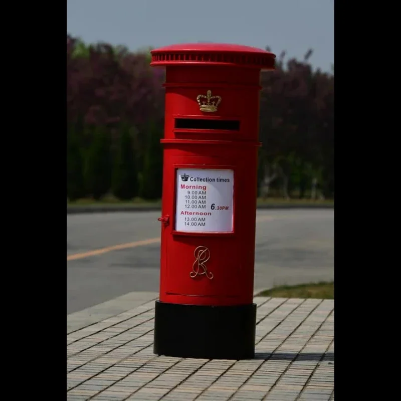 

Red metal , vintage , cast iron mailbox
