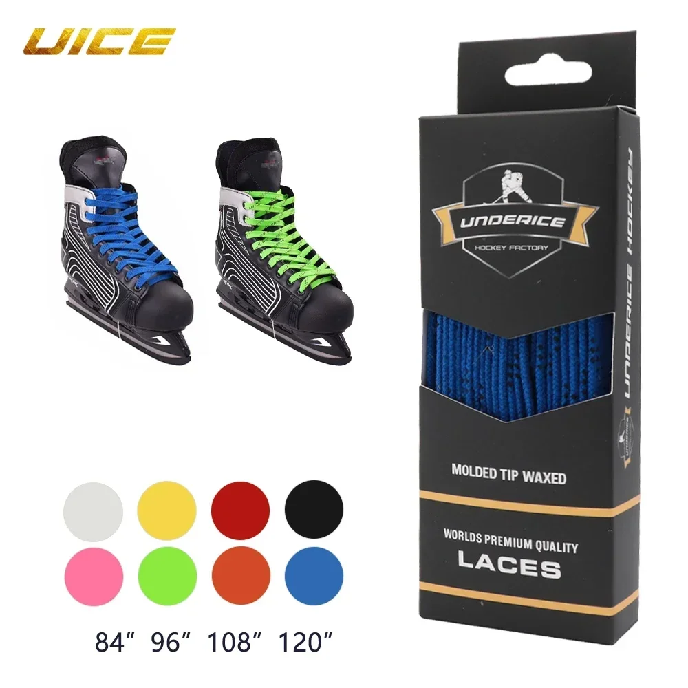 

Ice Hockey Skate Laces 84-120inch Box-Packed Hockey Skate Shoe Lacer Dual Layer Braid Reinforced Waxed Tip Hockey Accessories