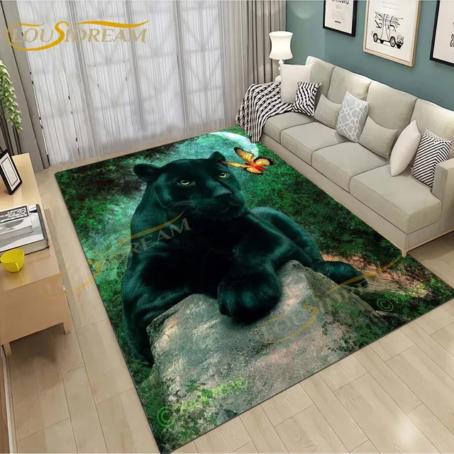 Black Panther Supreme Area Rug For Gift Bedroom Rug Home US Decor