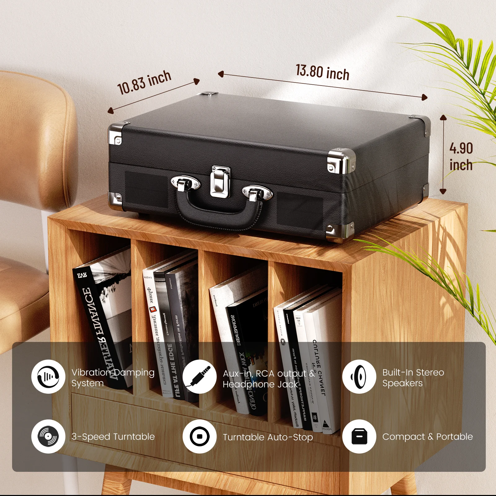 3-Speed Stereo Vinyl Record Player 4