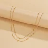 Collier bohème en forme de Y en métal doré pour femme, double laryère, long tour de cou JOStacking, bijoux fantaisie, cadeau