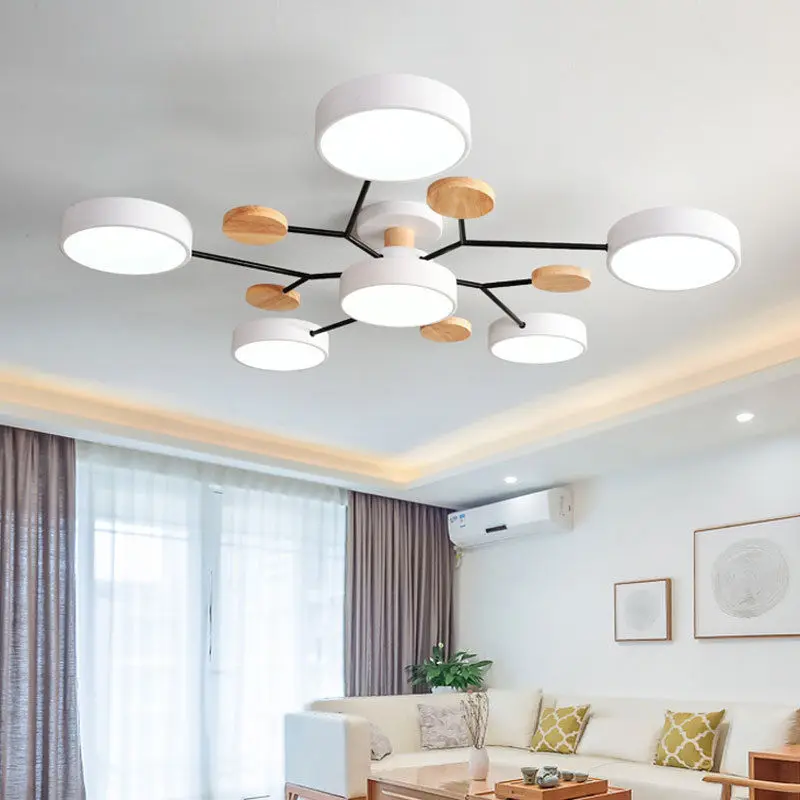 Modern Chandelier Lampshade Color Optional Ceiling Fixture Light Bedroom Living Room Home Nordic Wood Suspension Luminaire Lamp led chandelier,ceiling chandelier